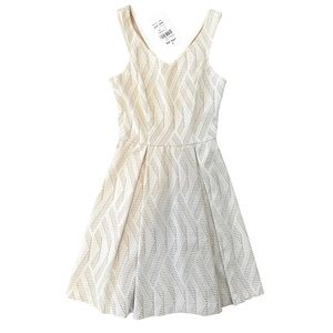 NWT Love… Ady Fit & Flare Mini Sleeveless V-Neck Dress in Ivory/Nude